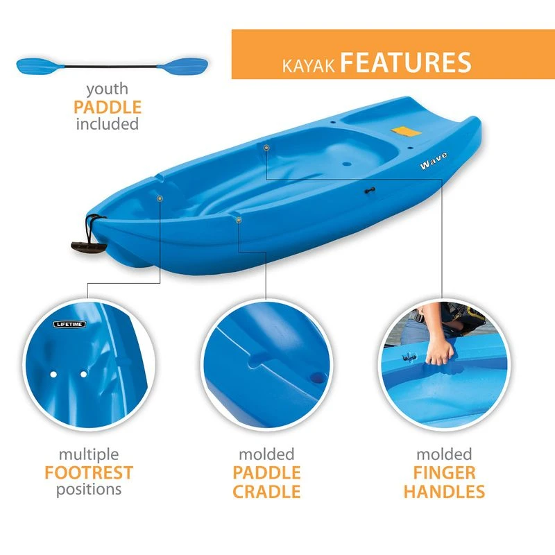 Lifetime Wave 60 Kayak - Kids' 2 Lifetime Wave 60 Kayak - Kids' - Image 2